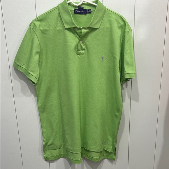 Purple Label Ralph Lauren Lime Green Polo Shirt, Men, Mercerized cotton, size M - Picture 2 of 7
